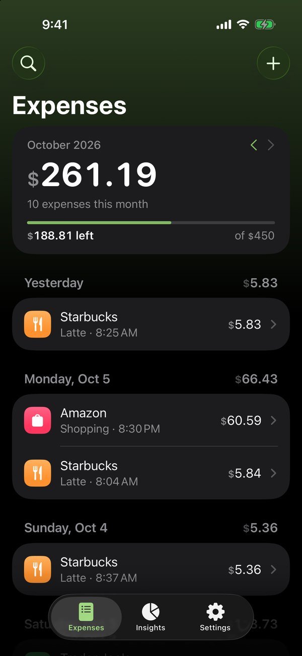 Expenbot in dark mode